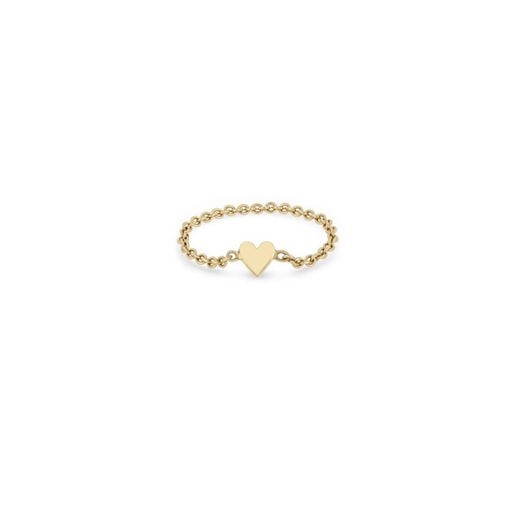 Zoe Chicco Gold Heart Chain Ring - Picture 1 of 1